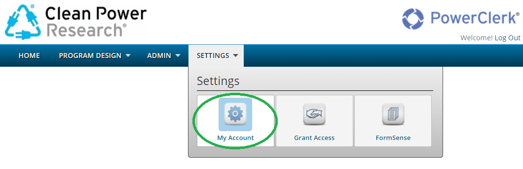 Locating the My Account feature