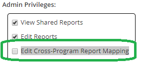 Edit Cross-Program Report Mapping