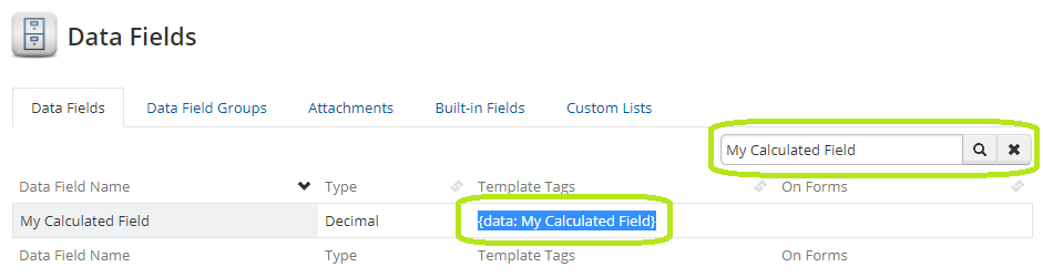 Copying a Calculated Field's Template Tag
