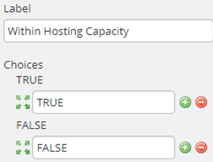 Within Hosting Capacity Drop-down List Options