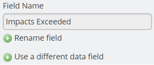 Impacts Exceeded Single Line Text Field Name