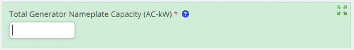 Total Generator Nameplate Capacity (AC-kW) Form Element