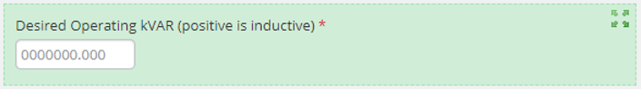 Desired Operating kVAR (positive is inductive) Form Element