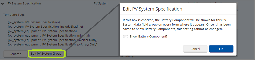 Enabling PV System + batteries element