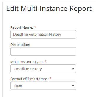 Multi-Instance Report on Deadline History