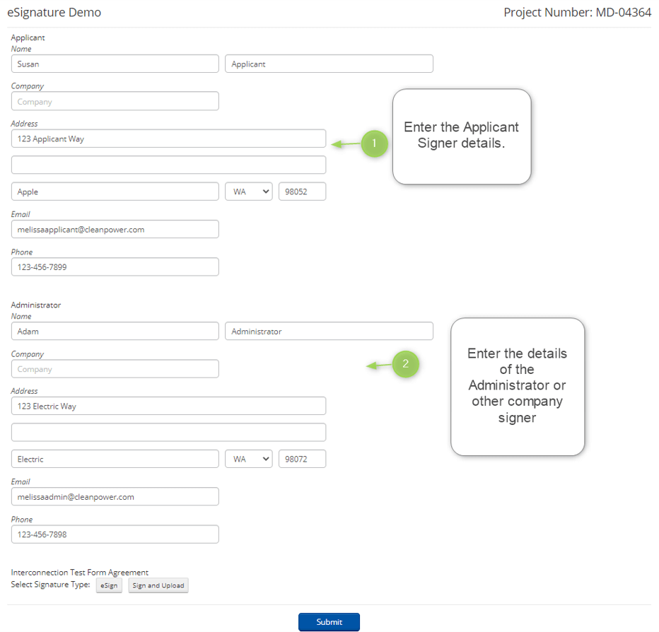 Demo eSignature Form