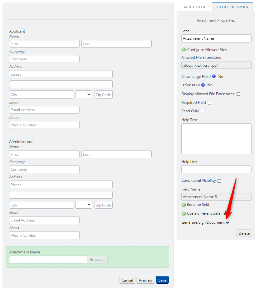 Generate/Sign Document