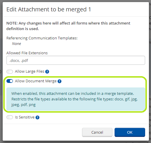 Allow Document Merge