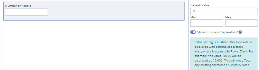 Thousands separator for Integer- and Decimal form elements