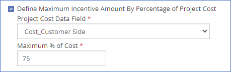 Define Maximum Incentive Amount By Percentage of Project Cost
