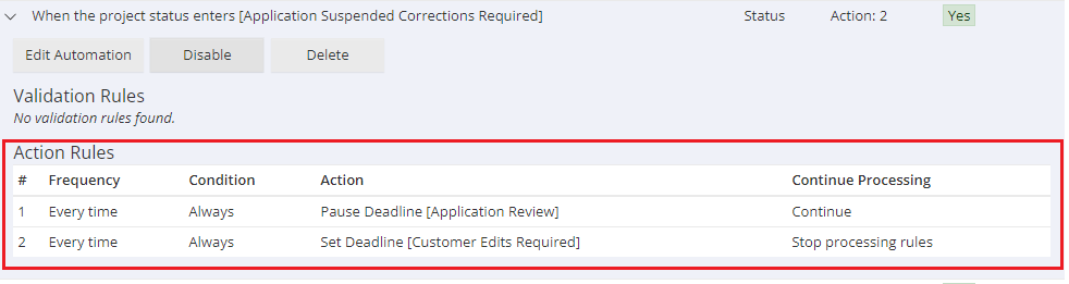 Pause Deadline Action Rule