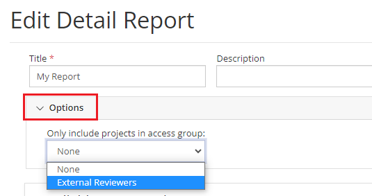 Sharing a Detail Report with an Access Group