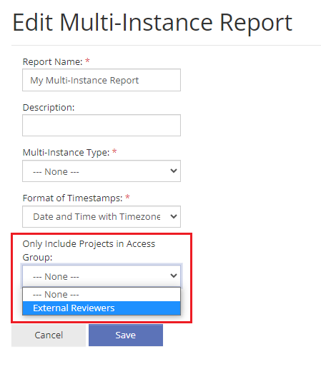 Sharing a Multi-instance Report with an Access Group