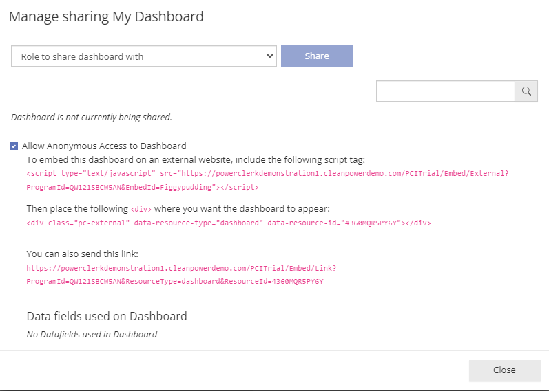 Anonymous Dashboards