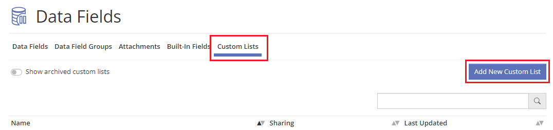 Uploading a CSV template for a Custom List