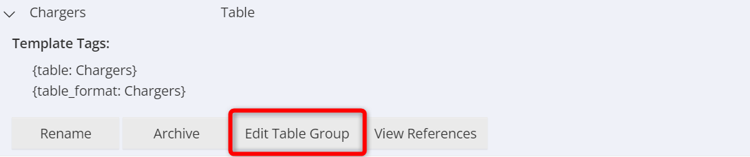 Edit Table Group