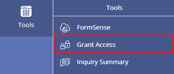 Locating the Grant Access feature
