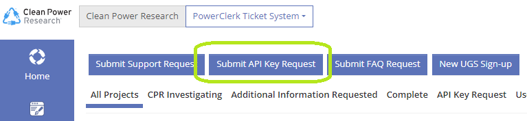 Submit API Key Request