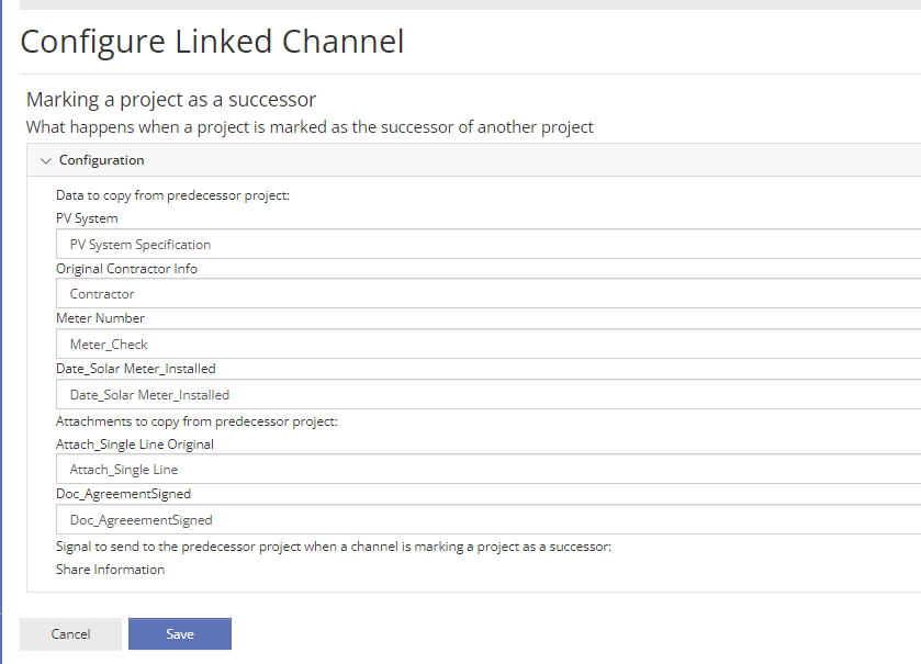 Map Data Fields in Linked Configuration