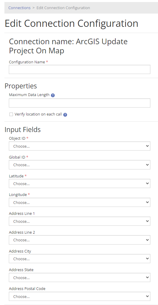 Add ArcGIS Update Project on Map Configuration