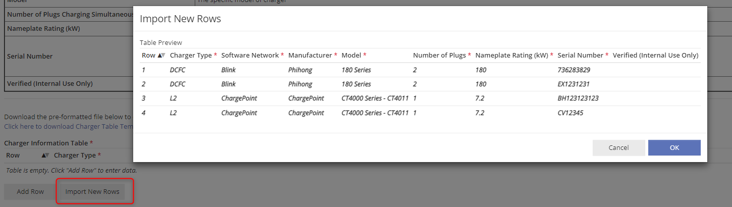 Importing File onto the Table