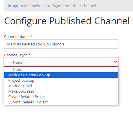   Create Mark as Related Lookup Channel 