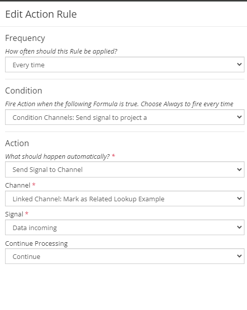 Action Rule to Send Signal