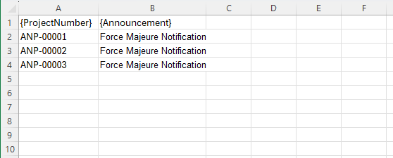 Example CSV