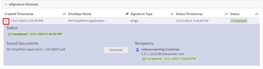 eSignature Statuses