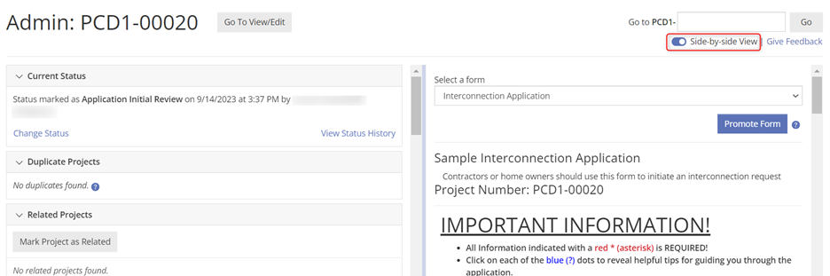 Side by side navigation 