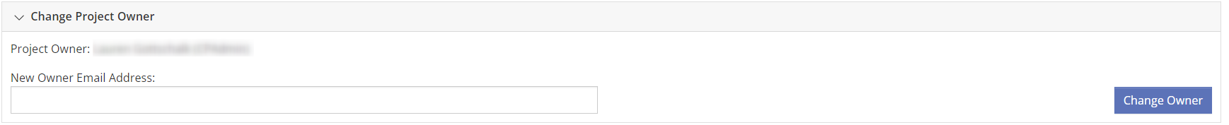 Change Project Owner section