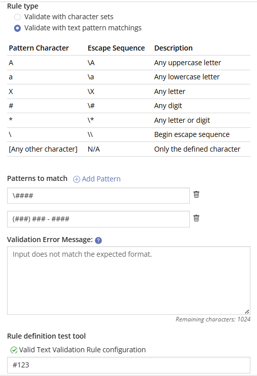 Validation Rule that Validates Text Pattern 