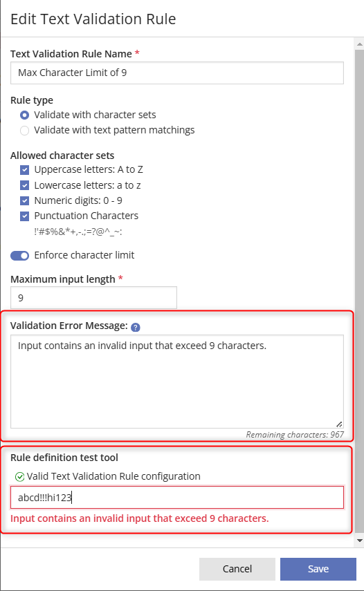 Validation Error Message and Rule Definition Test Tool 