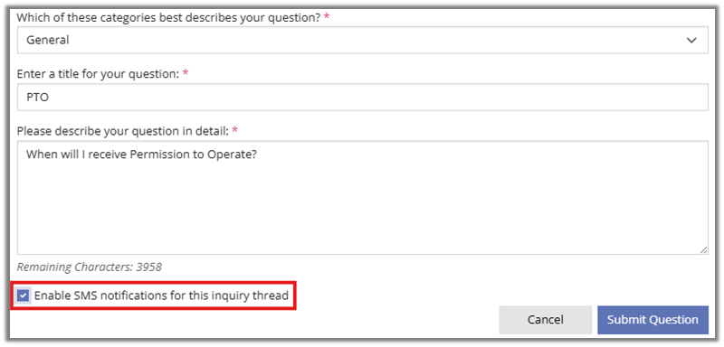 Enable SMS for this thread