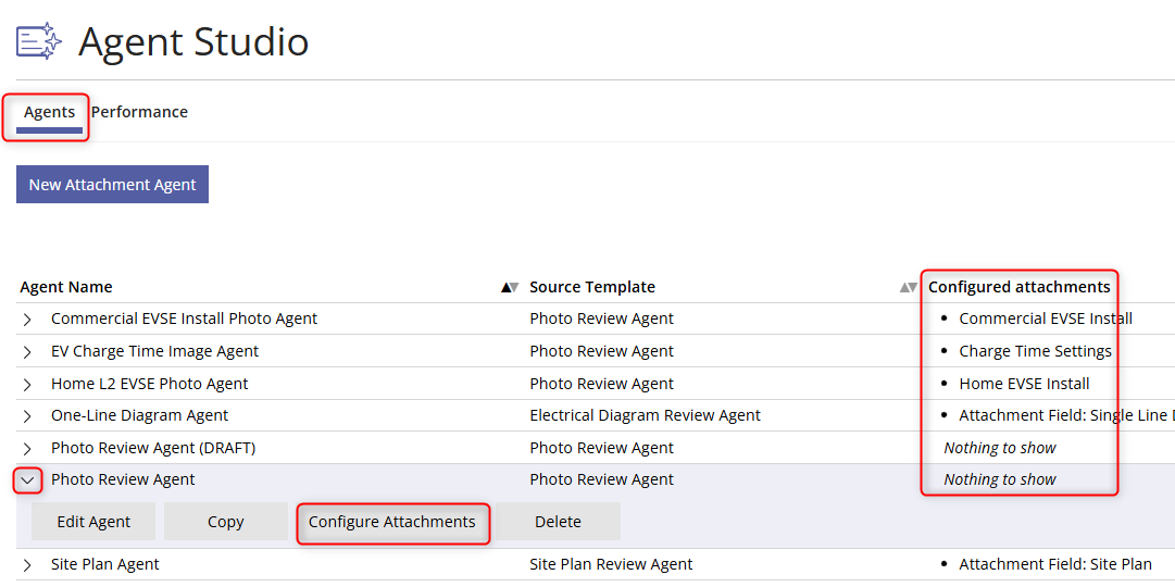 Configure an Agent to Access an Attachment