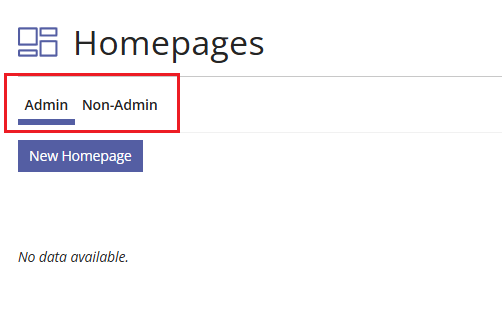 Homepage Configuration Page