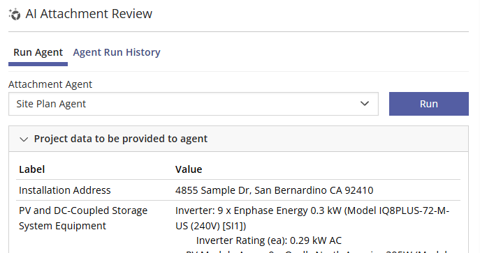 Selecting and Manually Running an Agent