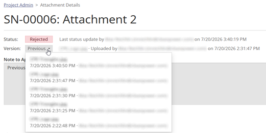 Attachment Notes and Status